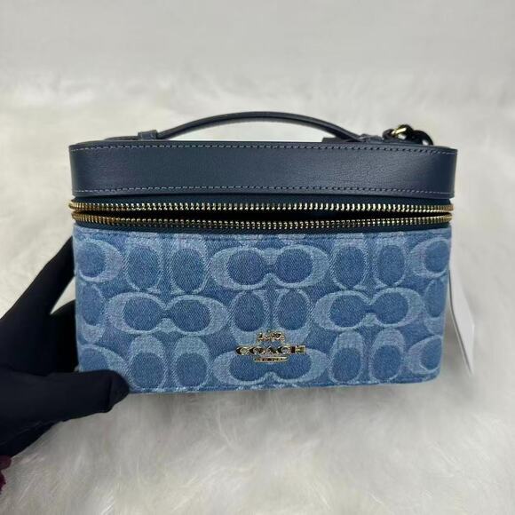Coach Handbags - Coach Cosmetic Case in Signature Denim Gold/Indigo CDC16 New